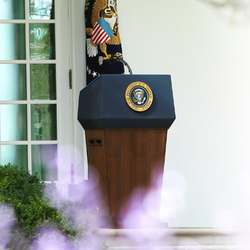 President's podium outside